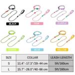 JSXD Dog Leash and Collar Set with AirTag Holder for Small Medium Large Dogs,5 FT Double Rope Leashes with Adjustable Reflective Soft Padded Nylon Pet Collars (Black, Small)