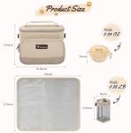 Modoker Dog Travel Bag Organizer for Supplies with 2 Food Containers, 2 Collapsible Bowls & Feeding Mat, Airline Approved Dog Travel Accessories Duffel Bag for Weekend Trips, Camping & Beach, Beige