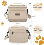 Modoker Dog Travel Bag Organizer for Supplies with 2 Food Containers, 2 Collapsible Bowls & Feeding Mat, Airline Approved Dog Travel Accessories Duffel Bag for Weekend Trips, Camping & Beach, Beige