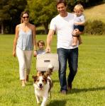 Modoker Dog Travel Bag Organizer for Supplies with 2 Food Containers, 2 Collapsible Bowls & Feeding Mat, Airline Approved Dog Travel Accessories Duffel Bag for Weekend Trips, Camping & Beach, Beige