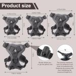 Wanheart cat Chest Harness and Leash, Anti-Escape Adjustable Soft mesh cat Leash and Chest Harness Set for All Types of Cats cat Vests (Grey, 6.6-9.9lb)