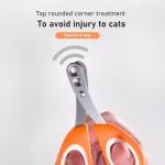 Cat Nail Clipper Cat Nail Trimmer Pet Nail Clippers Cat Claw Clipper Safety Guard Small Animals Nail Clippers with Hole Professional Grooming Tool for Puppy, Kitten, Dog, Rabbits Sharp & Safe (Orange)