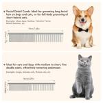 WRW Stainless Steel Dog Combs [4 Pcs], Groom Like a Professional, Coarse Pet Butter Comb for Dog ＆ Cat, Rounded Corners Prevent Friction and Breakage, 4 Sizes of Steel Teeth Fit Most Pet Fur