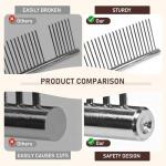 WRW Stainless Steel Dog Combs [4 Pcs], Groom Like a Professional, Coarse Pet Butter Comb for Dog ＆ Cat, Rounded Corners Prevent Friction and Breakage, 4 Sizes of Steel Teeth Fit Most Pet Fur