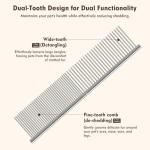 WRW Stainless Steel Dog Combs [4 Pcs], Groom Like a Professional, Coarse Pet Butter Comb for Dog ＆ Cat, Rounded Corners Prevent Friction and Breakage, 4 Sizes of Steel Teeth Fit Most Pet Fur