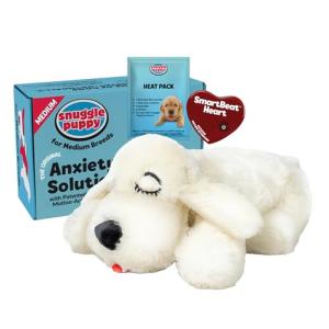 Original Snuggle Puppy Heartbeat Puppy Toy - Heartbeat Puppy for Dogs - Pet Anxiety Relief and Calming Aid - Comfort Dog Toy - Behavioral Training and Sleep Aid Cuddle buddy - Crate Training Essential