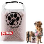 Aosnare Pet Food Storage Bag for Travel - Transparent Leak-Proof Dog Food Container with Roll-Top Closure, Keeps Kibble Fresh for Camping Trip, Dog Boarding, Weekend Getaways (14 Cups)