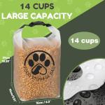 Aosnare Pet Food Storage Bag for Travel - Transparent Leak-Proof Dog Food Container with Roll-Top Closure, Keeps Kibble Fresh for Camping Trip, Dog Boarding, Weekend Getaways (14 Cups)