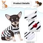 Preferhouse Pet Dog Striped T-Shirt Dogs Cats Cotton Vest Spring Summer Pet Apparel Tee Shirt Suitable for Small and Medium Large Pets French Bulldog Bichon