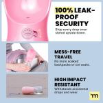 MalsiPree On The Go Dog Water Bottle Dispenser - 12 oz Pink - Leak-Proof Lock & One-Hand Operation - Dog Water Bowl - Pet Travel Bottle with Built-in Bowl, Travel Ready BPA-Free Pet Supplies