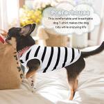 Preferhouse Pet Dog Striped T-Shirt Dogs Cats Cotton Vest Spring Summer Pet Apparel Tee Shirt Suitable for Small and Medium Large Pets French Bulldog Bichon