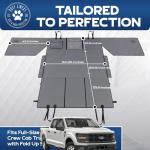Dog Hammock For Truck with Fold Up Seats - Heavy Duty Crew Cab Size Floor Cover with Door Protection - Waterproof Truck Dog Seat Cover Back Seat with Door Protection - Machine Washable with Travel Bag