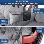 Dog Hammock For Truck with Fold Up Seats - Heavy Duty Crew Cab Size Floor Cover with Door Protection - Waterproof Truck Dog Seat Cover Back Seat with Door Protection - Machine Washable with Travel Bag