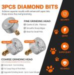 Dog Nail Grinder with 2 LED Lights Powerful 2 Speeds Super Quiet Dog Nail Trimmers with 3 Grinding Wheels Rechargeable Pet Dog Nail Clippers for Large Medium Puppy Dogs Dog Nail File Cat Nail Clipper