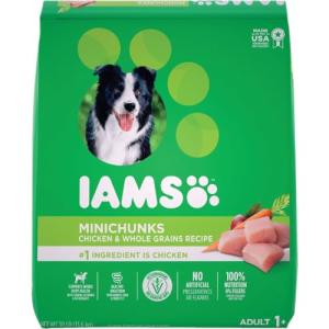 IAMS Proactive Health Adult Minichunks Dry Dog Food Chicken & Whole Grain Recipe, 30 lb. Bag