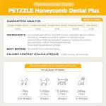 DR.PETRA PETZZLE Honeycomb Dental Plus Dog Dental Chews, Treats, Dog Teeth Cleaning, Dental Care Snacks - Tartar & Breath Care Formula (Manuka Honey Flavor), 14 Treats (4.45 oz.)