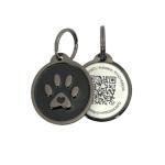 Pet Dwelling QR Dog ID Tag – Smart Dog Tag & Cat Tag with Free Personalized Online Profile, Instant Scan Alerts & AI Powered Insights (Lux Black Paw)