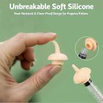 Pet Nursing Kit, Kitten Bottle Feeding Set with Nursing Nipples, Formula Dispenser, Liquid Syringe for Newborn Puppies and Kittens