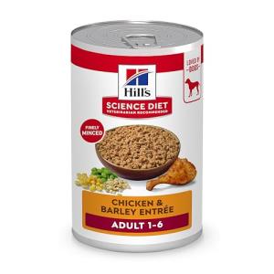 Hill's Science Diet Adult 1-6, Adult 1-6 Premium Nutrition, Wet Dog Food, Chicken & Barley Loaf, 13 oz Can, Case of 12