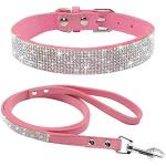 ETOPARS Microfiber Pet Dog Collar Leashes Set, Reflective Dog Collar, Double-Layer Soft Leather Pet Leash, Cat Dog Collar Leash Set, Pet Collar Leash for Small & Medium Dogs