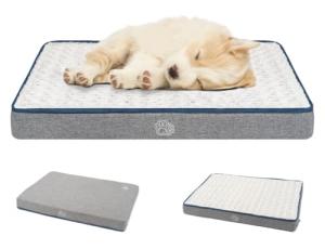 EMPSIGN Reversible Cool and Warm Dog Bed for Crate Pad, Pet Beds with Washable and Removable Cover, Dogs Crate Bed Sleeping Mats, Bed for Dog Crate for Large Medium Small Dogs, Grey