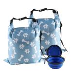 2Packs Dog Travel Bag,10 lb Dog Food Storage Container, Large Capacity Pet Travel Accessories, Reusable Dogs Food Carrier for Camping with 2Packs Collapsible Dogs Bowls,Perfect for Camping Trip