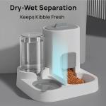 NASTELLA Automatic Cat Feeder and Water Dispenser Set, 2-in-1 Gravity Food Bowl Station for Small Medium Cats Dogs Puppy Kitten Rabbits, Auto Feeding Supplies