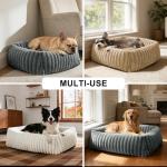 FURTIME Dog Beds Large Sized Dog, Washable Orthopedic Pet Bed with Removable Cover, Rectangle Soft Calming Sleeping Puppy Bed Durable Pet Cuddler with Anti-Slip Bottom, Grey, XL(42"x20"x8")
