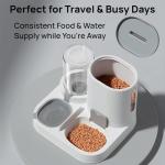 NASTELLA Automatic Cat Feeder and Water Dispenser Set, 2-in-1 Gravity Food Bowl Station for Small Medium Cats Dogs Puppy Kitten Rabbits, Auto Feeding Supplies