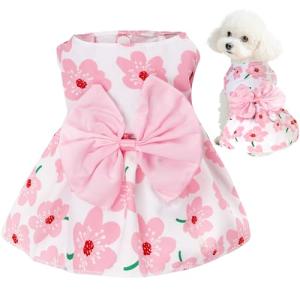 choyaxo Floral Dog Dress Cute Dog Skirt Pet Dress Summer Pet Clothes for Puppy Small Cats