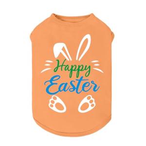 Fitwarm Happy Easter Bunny Dog Shirt, Easter Dog Clothes for Small Dogs Boy Girl, Cute Pet Outfit, Green, Blue, White, Orange, Large