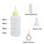 Kitten Bottle Feeding Kit, Professional Kitten Nursing Bottle with Nipple & Cleaning Brush Newborn Pet Feeding Supplies for Baby Cat Puppies Rabbits & Small Animals