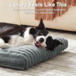 FURTIME Washable Dog Bed Large Sized Dogs, Deluxe Dog Crate Beds Comfy Fluffy Kennel Pad Anti-Slip Pet Sleeping Mat, Machine Washable Dogs Pillow, 35"x23"x3.5", Gray