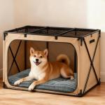 FURTIME Washable Dog Bed Large Sized Dogs, Deluxe Dog Crate Beds Comfy Fluffy Kennel Pad Anti-Slip Pet Sleeping Mat, Machine Washable Dogs Pillow, 35"x23"x3.5", Gray