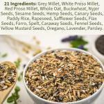 KikiBirds Premium Parrot Food| Protein-Rich Low-Fat Formula | Cockatiel, Conure, Lovebird, Quaker, Parrotlet | No Corn, Soy, Peanuts | Gourmet Whole Grains & Seeds | Daily Maintenance Blend (1 lb)