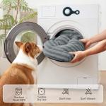 FURTIME Washable Dog Bed Large Sized Dogs, Deluxe Dog Crate Beds Comfy Fluffy Kennel Pad Anti-Slip Pet Sleeping Mat, Machine Washable Dogs Pillow, 35"x23"x3.5", Gray