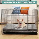Waterproof Small Dog Bed Crate Pad 24 inch, Washable Puppy Bed Orthopedic with Removable Cover Reversible, Foam Dogs Bed, Cat Bed Kennel Pad 23" x17, Durable Anti-Slip Bottom, Gray