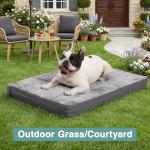 Waterproof Small Dog Bed Crate Pad 24 inch, Washable Puppy Bed Orthopedic with Removable Cover Reversible, Foam Dogs Bed, Cat Bed Kennel Pad 23" x17, Durable Anti-Slip Bottom, Gray