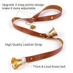 FOLKSMATE Leather Dog Door Bells for Potty Training, Big Brass Puppy Dog Door Bells Extra Loud for Dogs Training, Housebreaking, Door Knob, Dog Bell to Ring to Go Outside Puppy Pet Supplies Leather