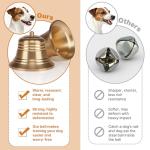 FOLKSMATE Leather Dog Door Bells for Potty Training, Big Brass Puppy Dog Door Bells Extra Loud for Dogs Training, Housebreaking, Door Knob, Dog Bell to Ring to Go Outside Puppy Pet Supplies Leather