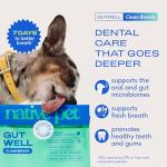 Native Pet GutWell Clean Breath - Dog Breath Freshener & Dog Dental Powder - Teeth Cleaning to Reduce Plaque & Tartar - Promotes Fresh Breath with Targeted Triple-biotic Dental Care Blend - 60 Scoops
