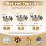2Pcs Pets Lightweight Stainless Steel Bowl,Removable Stainless Steel Pet Hanging Food Water Feeder Bowl for Puppy Dog Cat Rabbit Ferret Bird Gunea Pigs (Small)