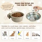 2Pcs Pets Lightweight Stainless Steel Bowl,Removable Stainless Steel Pet Hanging Food Water Feeder Bowl for Puppy Dog Cat Rabbit Ferret Bird Gunea Pigs (Small)