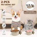 2Pcs Pets Lightweight Stainless Steel Bowl,Removable Stainless Steel Pet Hanging Food Water Feeder Bowl for Puppy Dog Cat Rabbit Ferret Bird Gunea Pigs (Small)