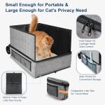 17.7''x 13.5''x 13.7" Travel Litter Box for Cats, Collapsible & Portable Cat Litter Box with Removable Shield & Leak-Proof Hard Bottom, Includes Travel Accessories, Ideal for Car, Hotel, Airplane