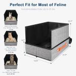 17.7''x 13.5''x 13.7" Travel Litter Box for Cats, Collapsible & Portable Cat Litter Box with Removable Shield & Leak-Proof Hard Bottom, Includes Travel Accessories, Ideal for Car, Hotel, Airplane
