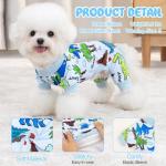 XPUDAC 4 Pack Dog Pajamas for Small Medium Sized Doggie Comfy Strechy Dog Pjs for Boy Puppy Clothes Cat Onesies Pet Outfits, L