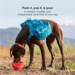 Kurgo Collapsible & Portable Travel Dog Bowl for Food & Water | Portable Water for Dogs | Food Grade Silicone Collapsible Dog Bowl | Pet Travel Accessories | BPA Free | Holdsup to 24 oz | Red