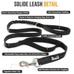 SlowTon No Pull Dog Harness - Heavy Duty Dog Harness and Leash Set for Medium Large Dogs, Reflective Tactical Harness with Soft Padded and Front Clip for Easy Walk and Training (Black L)