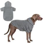 KOOLTAIL Basic Dog Hoodie - Soft and Warm Dog Hoodie Sweater with Leash Hole and Pocket, Dog Winter Coat, Cold Weather Clothes Sweatshirt for Small Medium Large Dogs Puppy Cat Boys Girls Grey XL